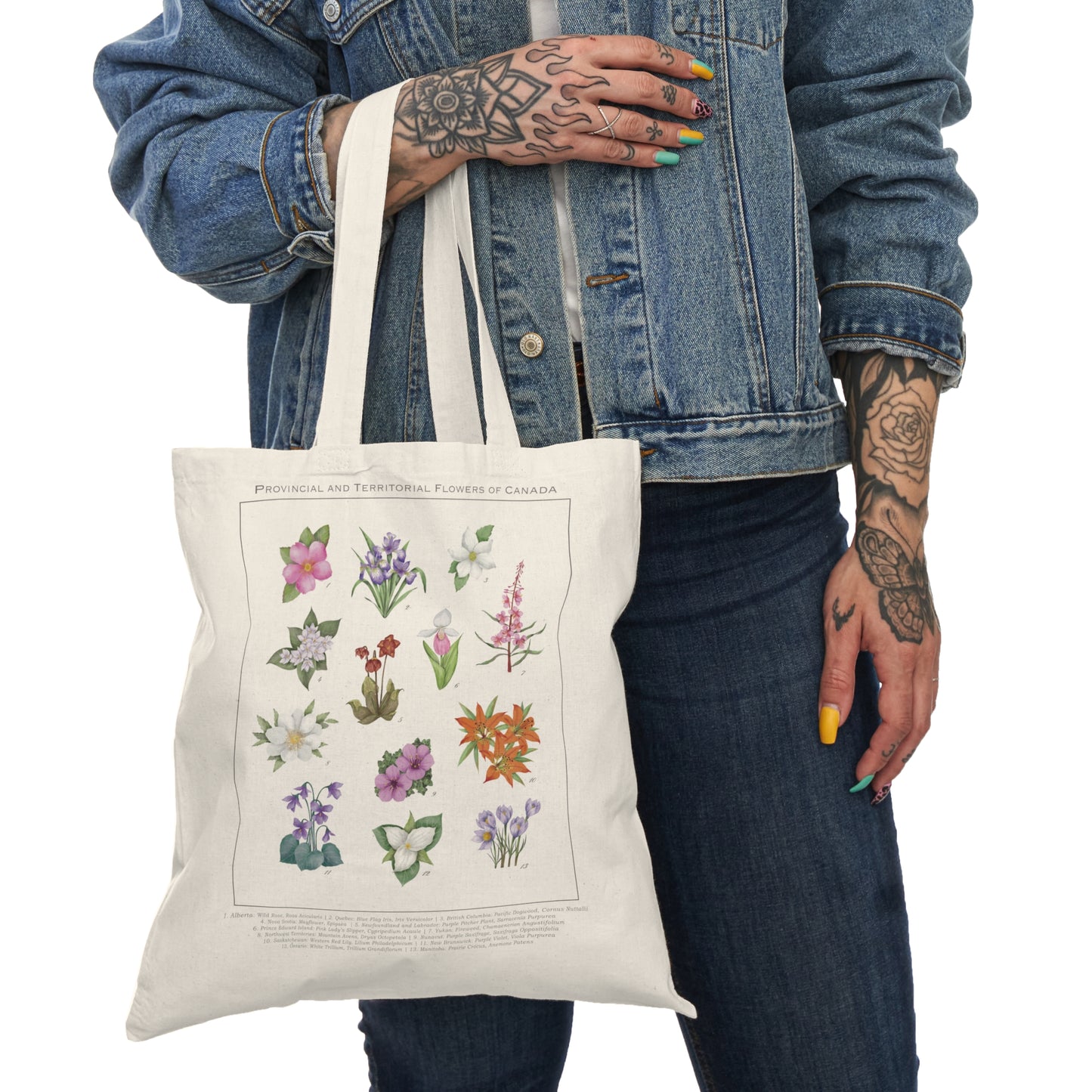 Provincial Flowers of Canada Natural Tote Bag
