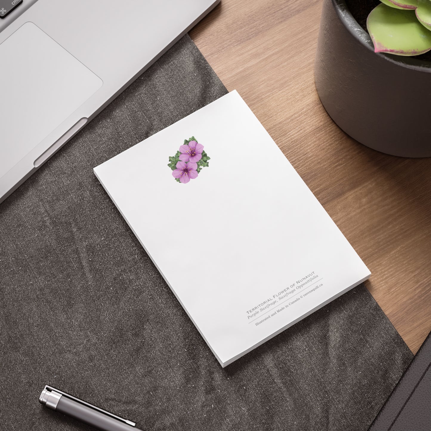 Territorial Flower of Nunavut Notepad - Purple Saxifrage