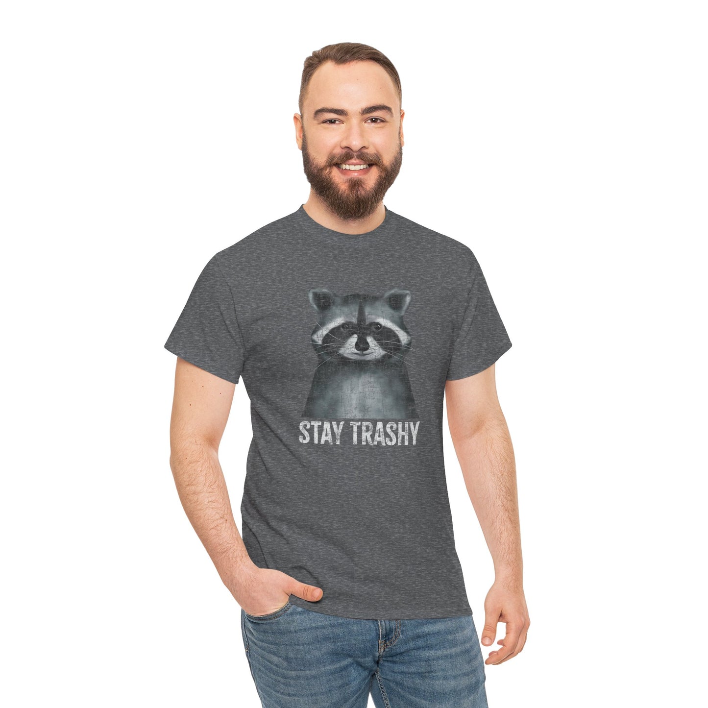 Stay Trashy Raccoon - Unisex Cotton T-Shirt