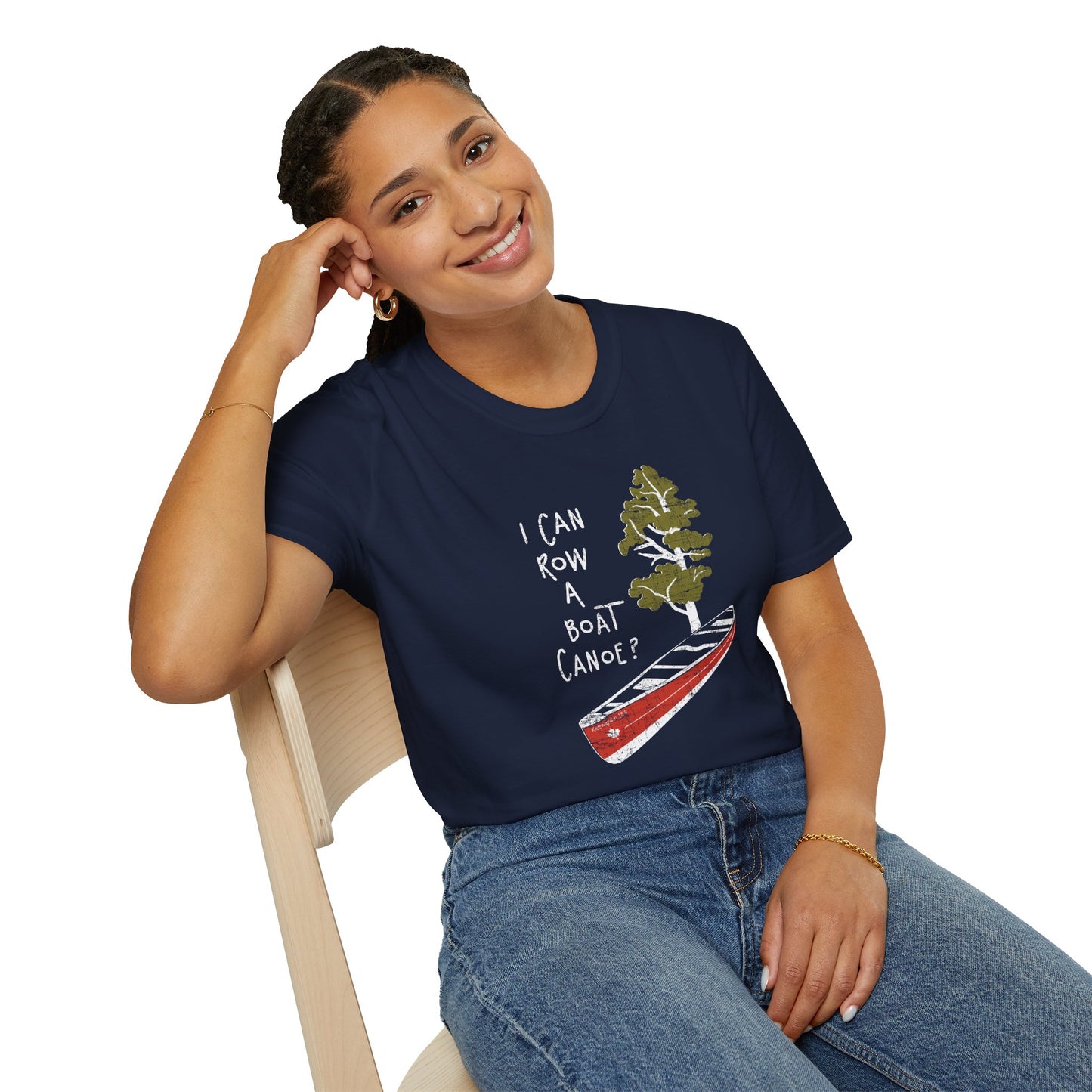 I Can Row a Boat Canoe? Unisex Softstyle T-Shirt - Adventure Lifestyle Tee