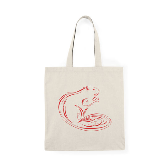 Flourished Beaver Eco-Friendly Natural Tote Bag