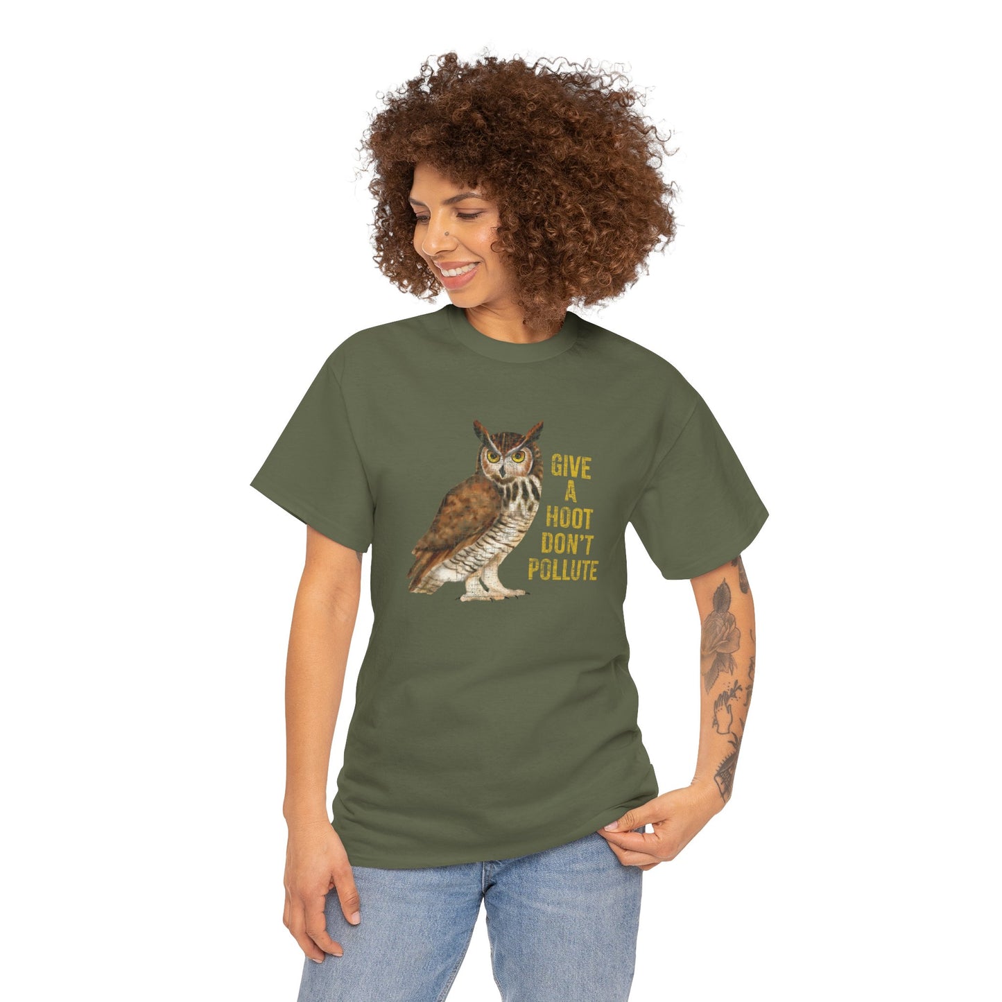 Give a Hoot, Don’t Pollute - Unisex Cotton T-Shirt
