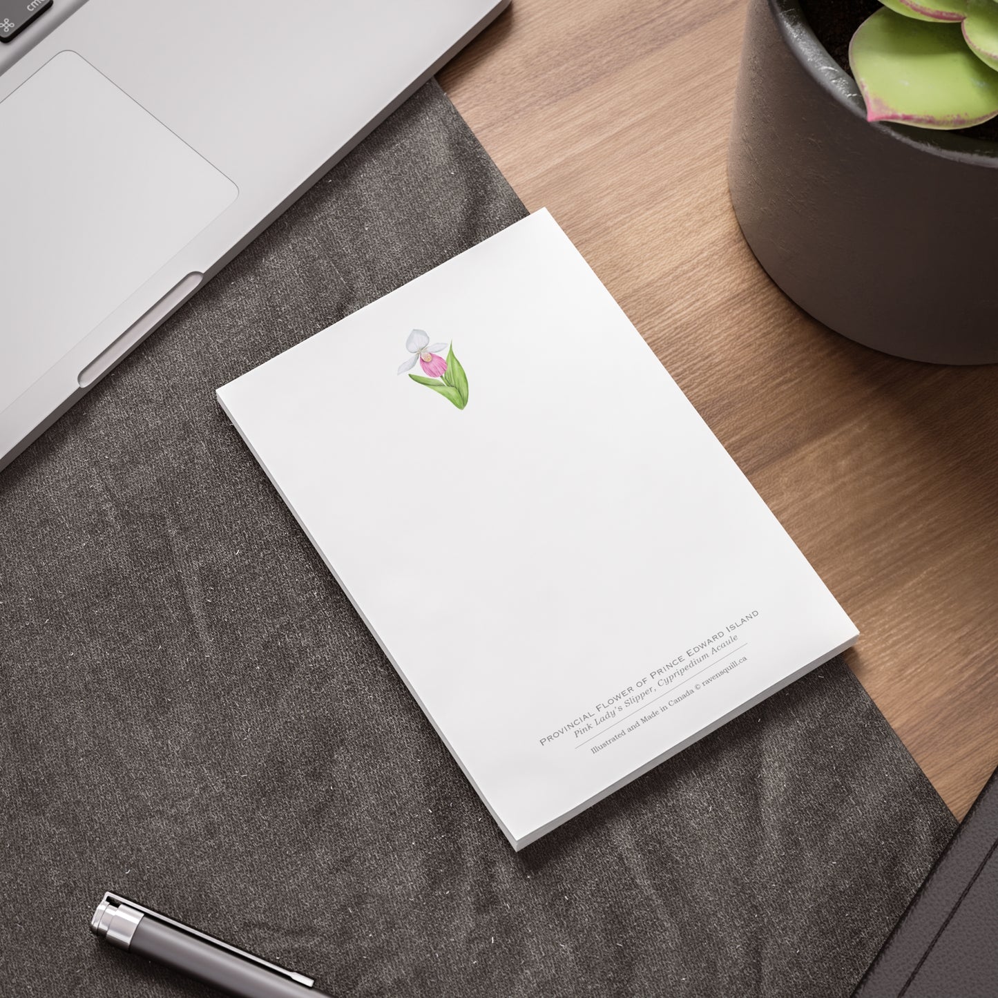 Provincial Flower of Prince Edward Island Notepad - Pink Lady's Slipper
