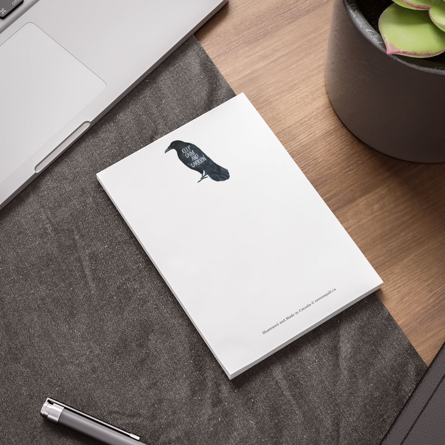 Keep Calm and Carrion Raven 4x6 Notepad
