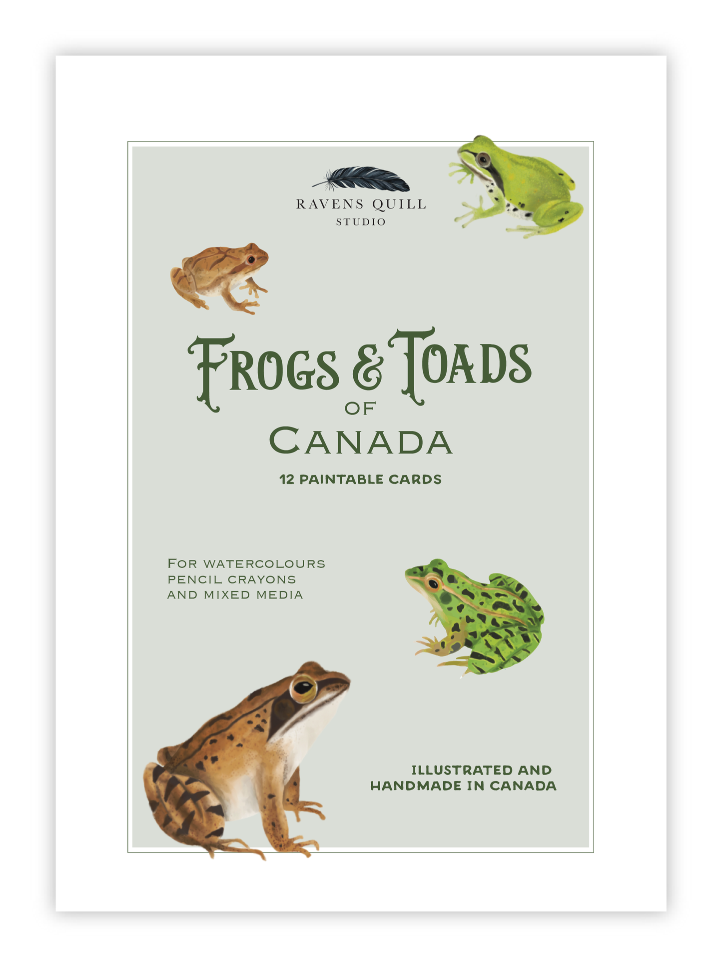 Frogs and Toads of Canada Paintable Card Set